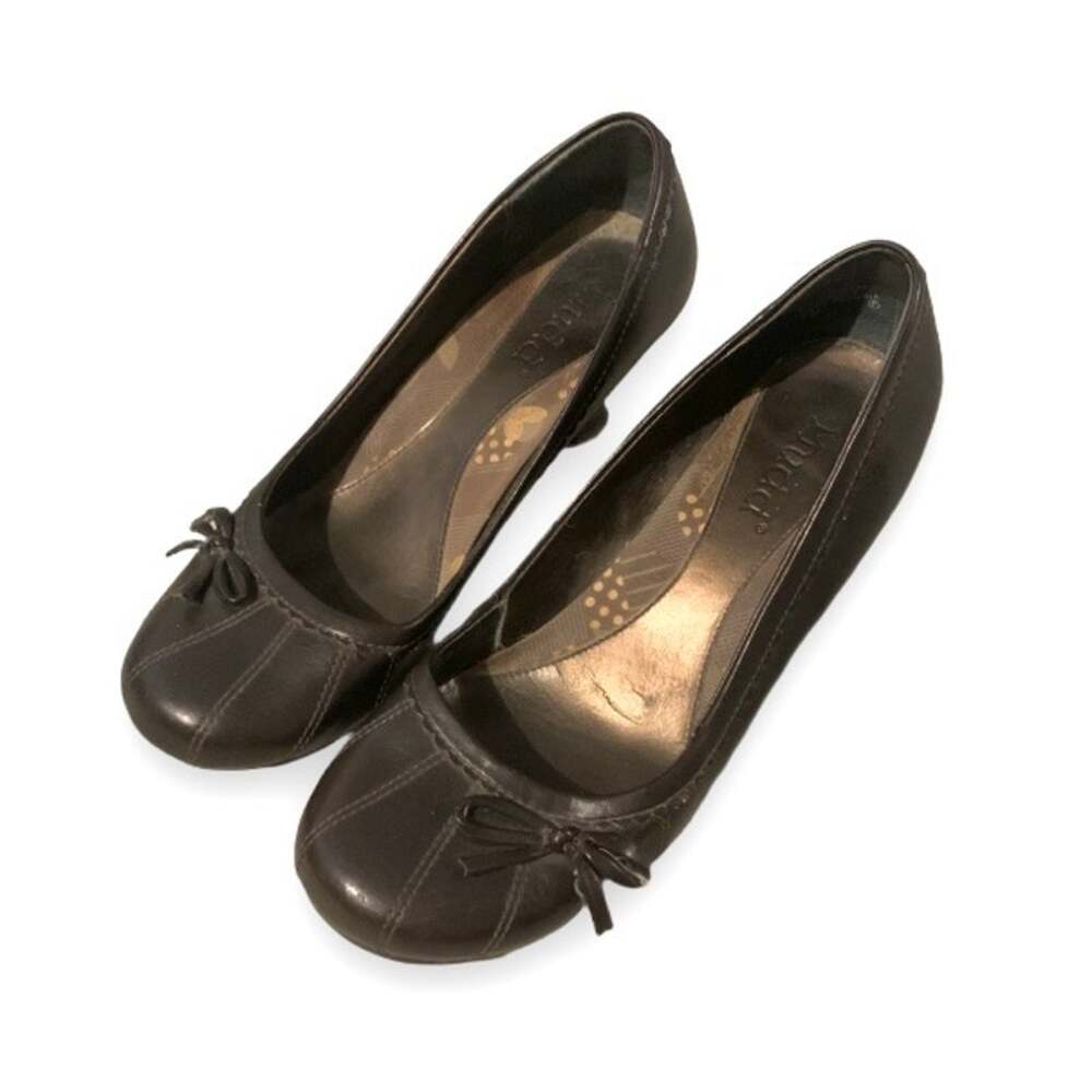 Y2K Mudd Brown Kitten Heel Pumps Bow Coquette Dress Shoes 7